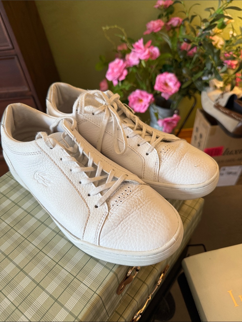 Lacoste White Leather Men’s or Women’s Sneakers - Classic Casual Lace-Up